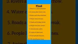 Flood essay in english | essay on flood | 10 lines on flood essay #study #essay #viral #ytshorts