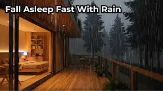 Heavy Rain Cabin in Forest for Sleeping No Ads – Fall Asleep Fast with Rain Sounds, Deep Sleep ASMR