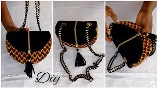 DIY no-sew Ankara sling purse • from start to finish