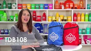 Drawstring Bag with Zippered Front Pocket | TDB108
