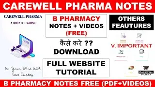 HOW TO DOWNLOAD B PHARMACY NOTES || FREE || CAREWELL PHARMA NOTES || PDF + VIDEO || WEBSITE TUTORIAL