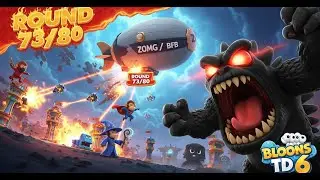🦍🔥 Кайдзю Пэт Фасти против ZOMG! | Bloons TD 6 Резная карта Раунд 76/80 💥