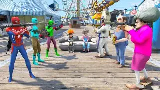 Scary Teacher 3D - Stressful Vacation at the Fairground - Spiderman vs Miss'T - Game Animation
