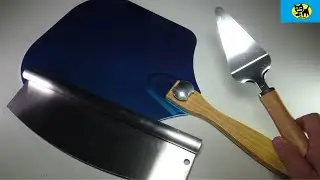 Aluminum Metal Pizza Peel with Foldable Wood Handle for Easy Storage 12-Inch x 14-Inch, Gourmet Kit
