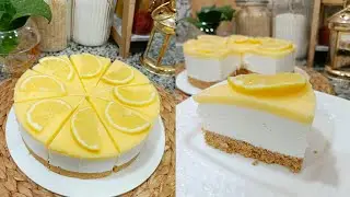 شيز كايك بذوق الليمون🍋 منعش ويبرد على القلب لسهراتكم الرمضانية 🌙يجي حاكم روحو بلا جيلاتين