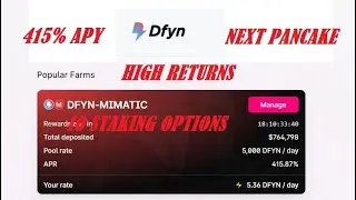 EARN 415% APY STAKING NEXT PANCAKESWAP DFYN EXCHANGE STAKE NOW| 50X