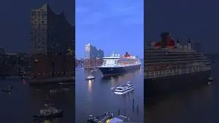 20 Years Queen Mary 2 in Hamburg 🎉🥂🥳 #hamburg #cunard #germany #cruise #cruiseship #travel #dji