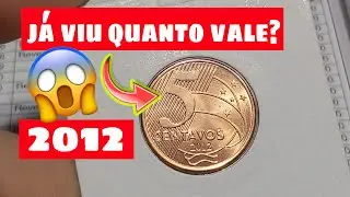 Moeda de 5 Centavos do Real ano 2012. Valor atualizado.
