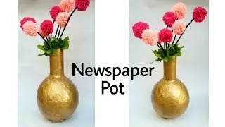 Newspaper Pot || Flower Vase || Craft out of waste || The Blue Sea Art