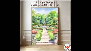 wall art set colorful watercolor painting Spring Bloom wall Decor English gardens European garden