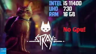 Stray | Intel i5 11400 uhd 730 16GB ram gameplay test | Low end pc