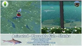 Bakies The Sims 4 Custom Content: Animated - Placeable Fish - Sharks 🦈