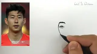 ONE LINE DRAW ART son heung min  / football players / world cup 2022 series