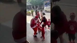 Funny Santa Claus dancing with cute boy #funny #santaclaus #dance #dancingsanta