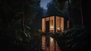 Gentle Rain Sounds at a Forest Cabin 🌧️ (No Ads) | Dark Bedroom Ambience for Better Sleep