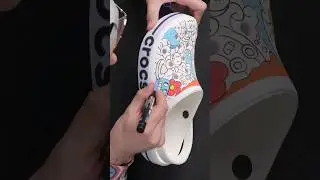 I paint crocs in crazy doodle #shorts #diy #posca #custom