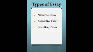 Types of Essay #shortsyoutube #essaywriting #easytolearn #shorts