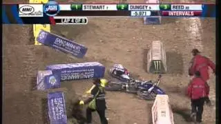James Stewart Crash at Anaheim 2 2012 Round 5 of Supercross