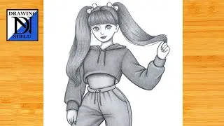 Cute Anime Girl with Double Ponytails || Pencil Drawing || Pencil Sketch Tutorial | Girl drawing