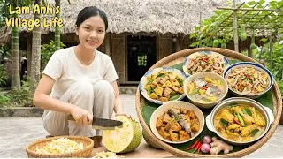Harvesting And Cooking Vlog 13: Jackfruit And Chicken Stir-fry For Lunch With Lam Anh