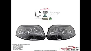Toyota Supra Mk4 Custom Headlights - Bi-LED projectors, Carbon Fiber, Lens Etching - VisionAutoworks