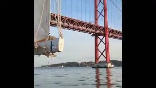Sailing beneath Lisbon&rsquo;s iconic 25 de Abril Bridge #iconic