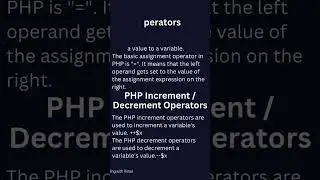 Operators in Php | PHP Tutorial | what are the operators #shorts #php #shortsfeed #viral
