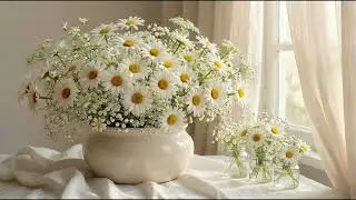 Vintage Daisies | Flower Art Screensaver | Frame TV Art | Vintage Floral TV Background | 10Hrs 4K