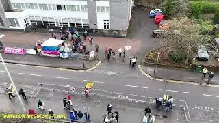 12pm Anti illegal migration protest at Hotel Cladhan Jan 24.26 drone  footage 