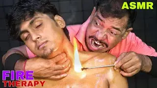 Old School ASMR Fire Massage | Hair Cracking & Neck Cracking | Ear Massage For Stress Relief 