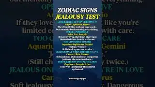 Zodiac Signs Jealousy Test | Jealous Person #zodiac #zodiacsigns #astrology #horoscope #tarot