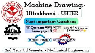 UBTER Machine Drawing 3rd Semester | Most Important Questions | Polytechnic Mechanical Exam