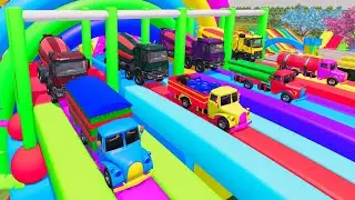 Garage with Colors - ALL MIXER TRUCK WITH DOUBLE FLATBED TRAILER TRUCK, AGRALE, LIZAR,  IVECO.