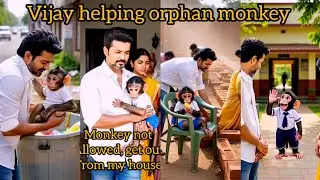 vijay helping orphan monkey #vijay #BabyMonkey #manickamviews #trending