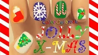 ❅.&bull;*JOLLY Christmas Nail Art Design! X-MAS Tree, Stocking, Snowflake, Candy Canes and Mistletoe*&bull;.❅