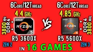Ryzen 5 3600x OC vs Ryzen 5 5600x OC Test in 16 Games or R5 5600 vs R5 3600