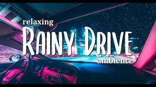 Squid Game Van Ambience - Rainy Drive - Distant Korean radio, Soft rain sounds, relaxing car sounds