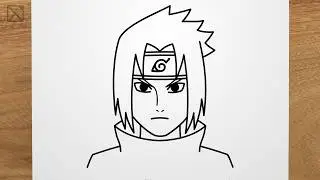 How to draw SASUKE UCHIHA (NARUTO) step by step, EASY