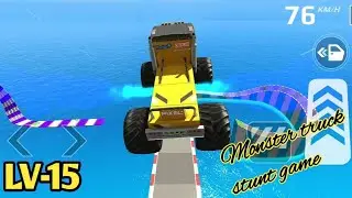 Monster Truck Stunt Car Game Level 15 | Truck Stunt | Monster Car Driving Game | Rk Sigma Gaming
