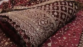 ARNG-4220 &ldquo;The Rosewood&rdquo; Premium Designer Saree with Veil||Barbari Fabric||Crystals||Zari