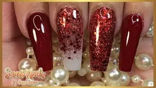 DIFUMINADO con GLITTER en Uñas Rojas | Diseño SAN VALENTIN Elegante