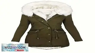 Winter Faux Fur Hooded Parka Coat Fleece Sherpa Lined Mid