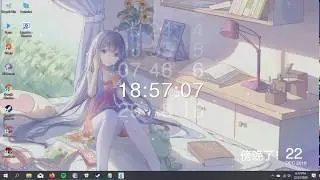 Girl with real time clock and date | wallpaper engine free
