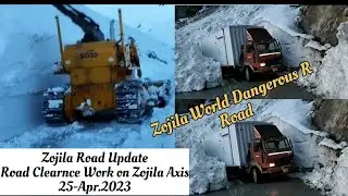 Zojila Update Today - Snow Clearnce Work on Zojila pass,- 25 April 2023 - #zojilaupdate
