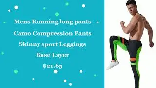 AceProSport - Mens Running long pants Camo Compression Pants Skinny sport Leggings Base Layer