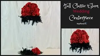 DIY Tall Classic Glam Wedding Centerpiece | Glam Centerpiece on a Budget | DIY Tutorial