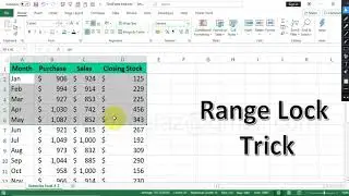 Specific range lock trick in excel