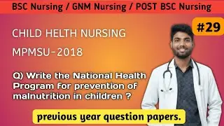 National Health Programs for Prevention of Malnutrition in Children | CHN | BSc Nursing | By Arun