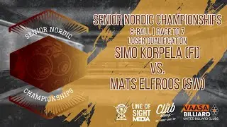 Simo Korpela (fi)vs.Mats Elfroos (sw) Senior Nordic Championships 2023 | 8 Ball Pool |