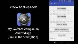 my watches companion 2 new backup tools